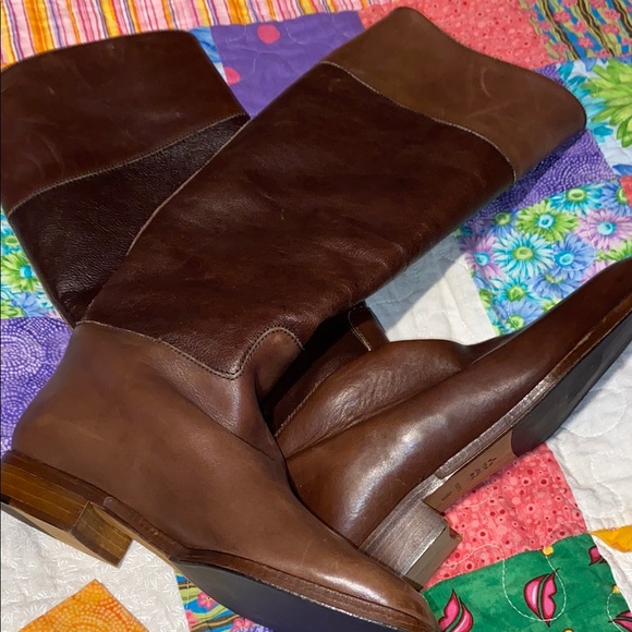 Brown Leather Knee-High Boots - Picture 4 of 13